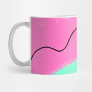 Pink green orange watercolor abstract art Mug